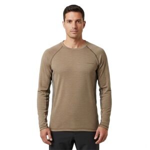 Voormi Men's Long Sleeve Crew Neck Base Layer Merino Wool Blend Shirt Size Large